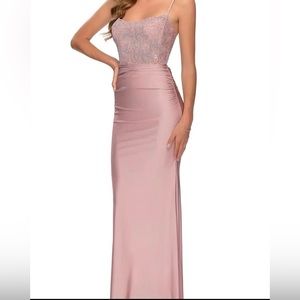 Pink Lace & Jersey Trumpet Gown
LA FEMME